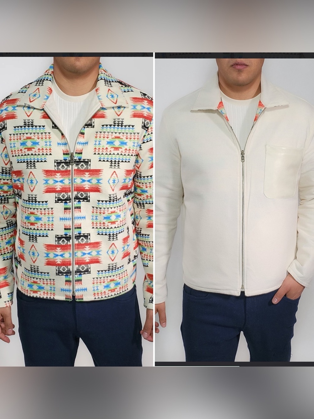 VKTRBLAK Reversible Navajo Jacket men size small